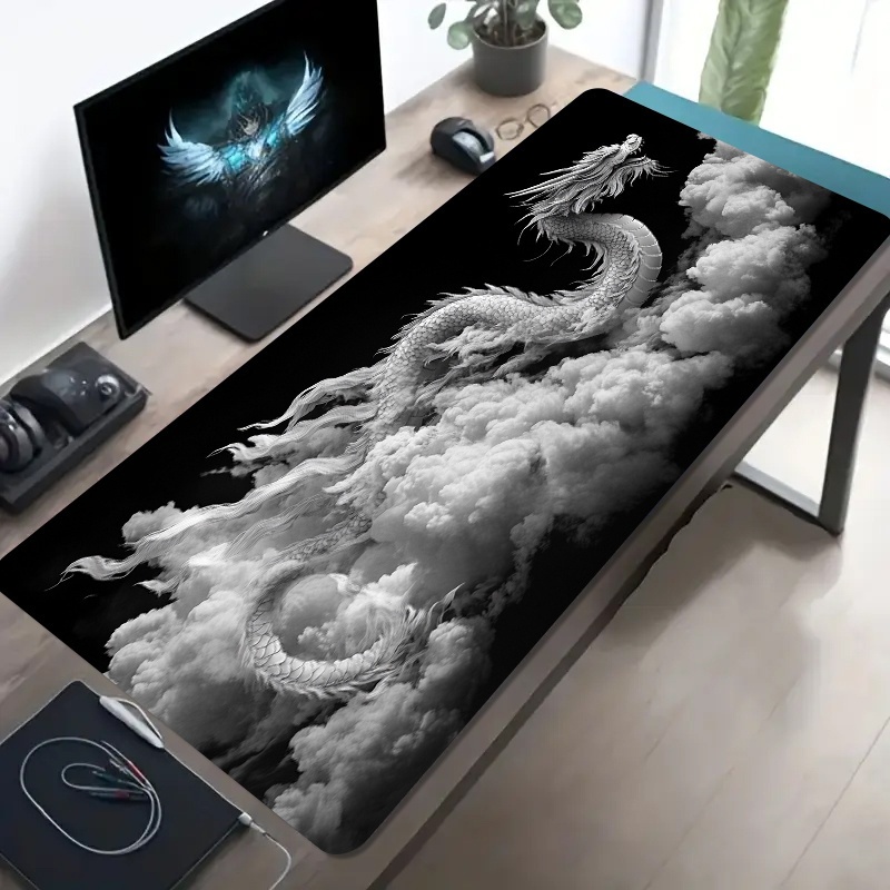 Desk Setup Pc And Laptop - Black and White Dragon Gaming Mouse