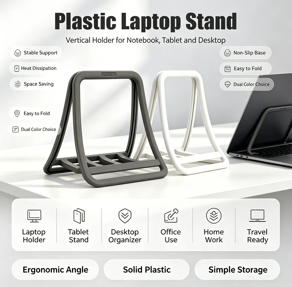 Desk Setup Macbook - Vertical Laptop Stand Notebook Holder Double