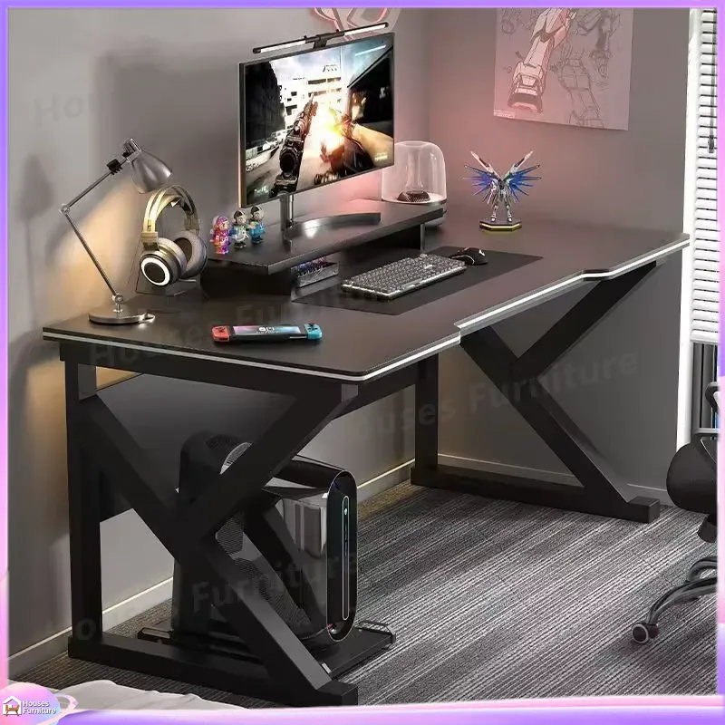 Desk Setup Gaming Pc - Cafe Metal Gaming Desk Black MDF