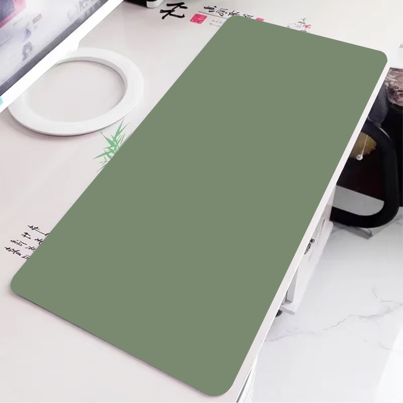 Desk Setup Blue - Solid green gaming mousepad large simple