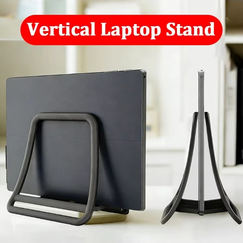 Desk Setup Macbook - Anti-Slip Vertical Laptop Stand Detachable Laptops