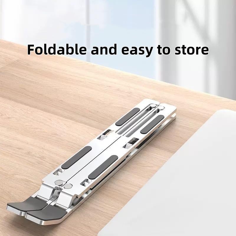 Desk Setup Macbook - LABRIMP Adjustable Aluminum Alloy Laptop Stand