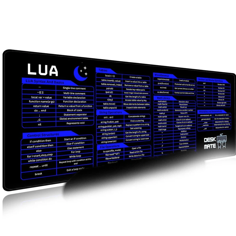 Desk Pad Leather Large - LUA Scripting Shortcuts Large PU Leather