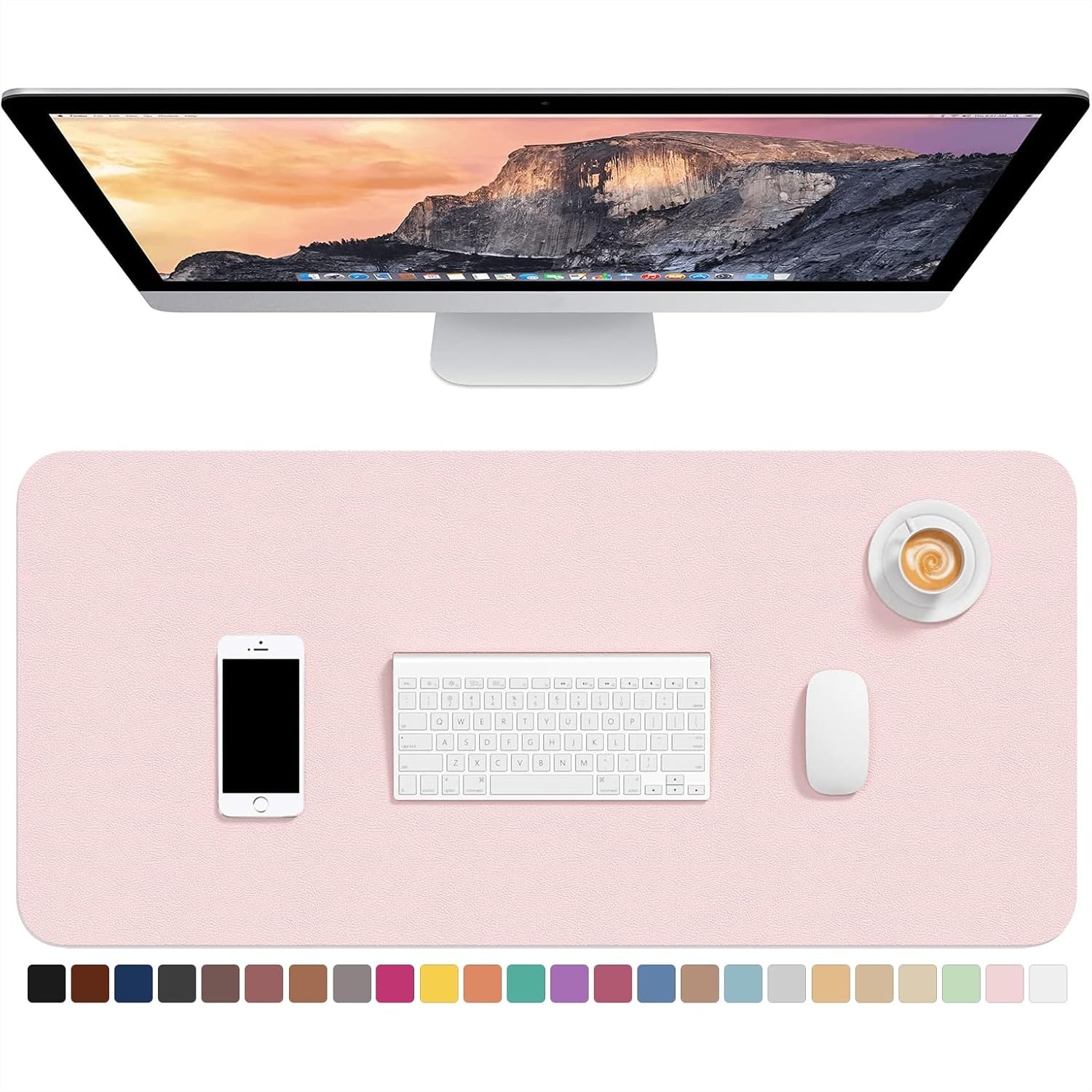 Desk Pad Leather Large - 30x14 Inch PU Leather Desk Pad,