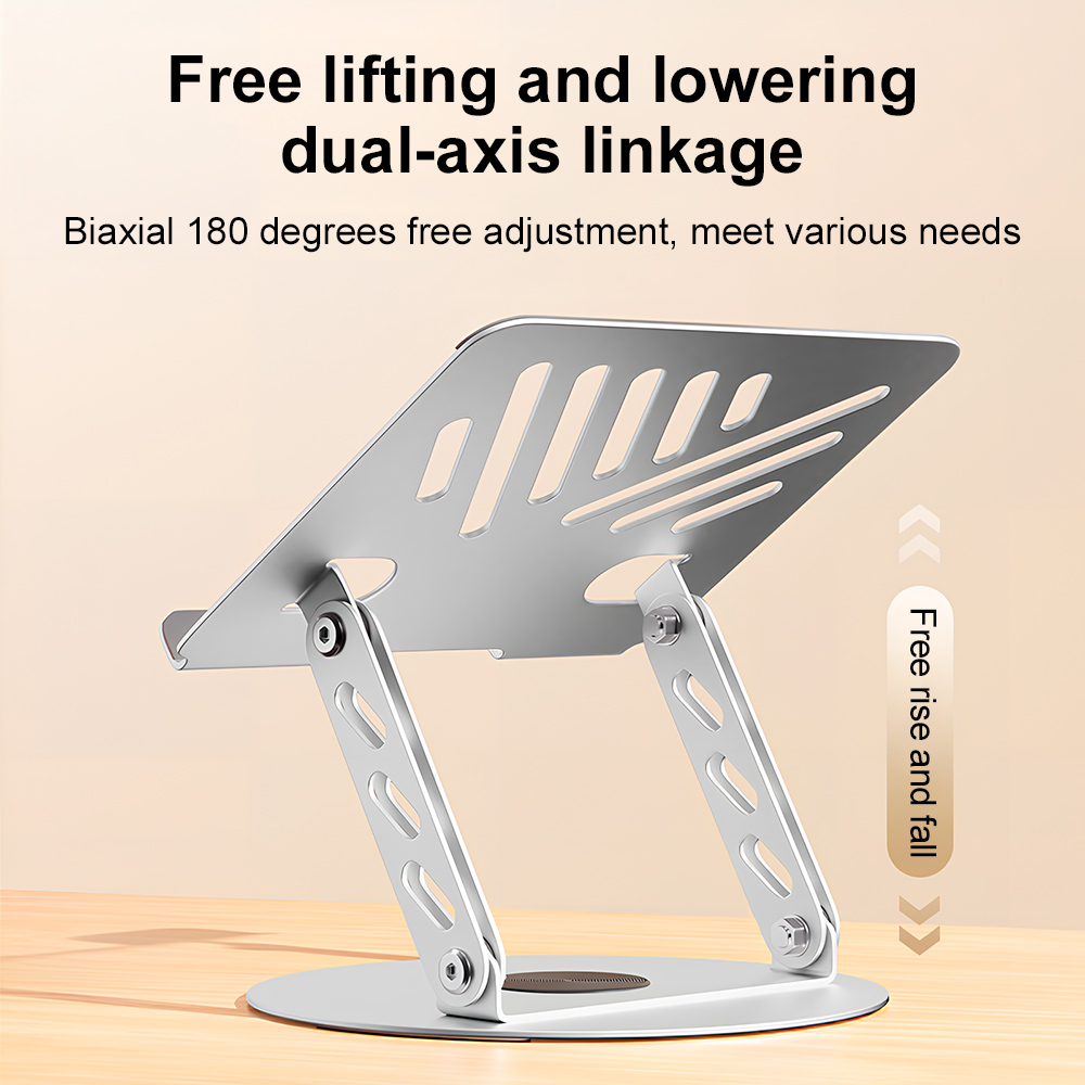 Desk Setup Pc - 360° Rotating Laptop Stand Adjustable Foldable