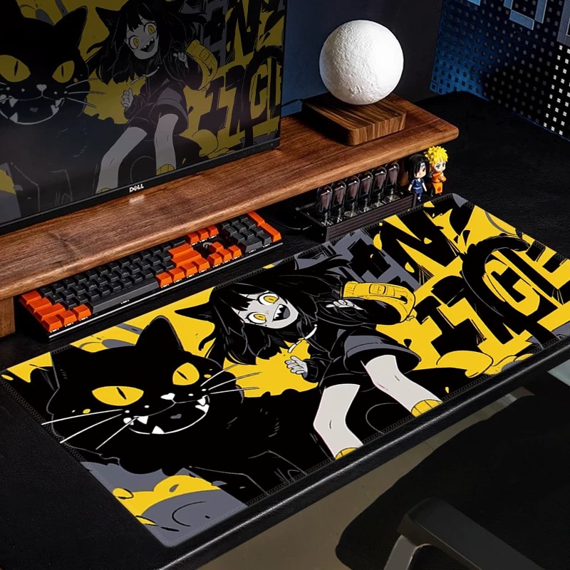 Desk Setup Gaming Pc - Anime Black Cat Gaming Mouse Pad
