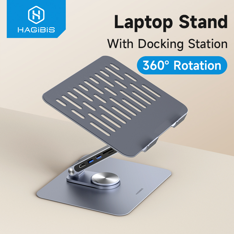 Desk Setup Macbook - Hagibis Adjustable Aluminum Laptop Stand for