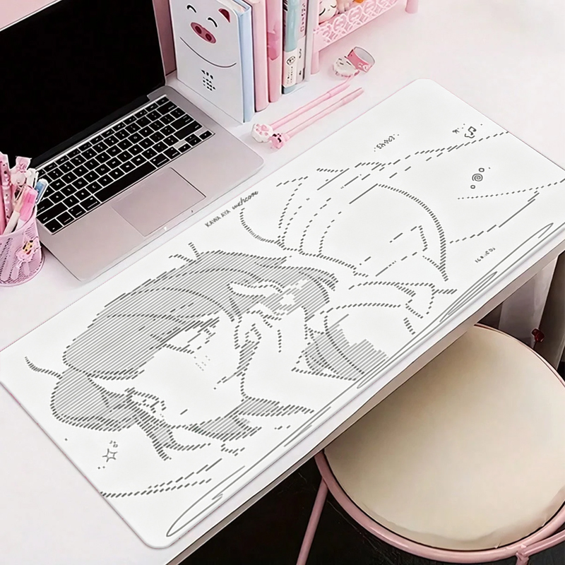 Desk Setup Kawaii - 1Pcs Leather Mouse Pad Anime Angel
