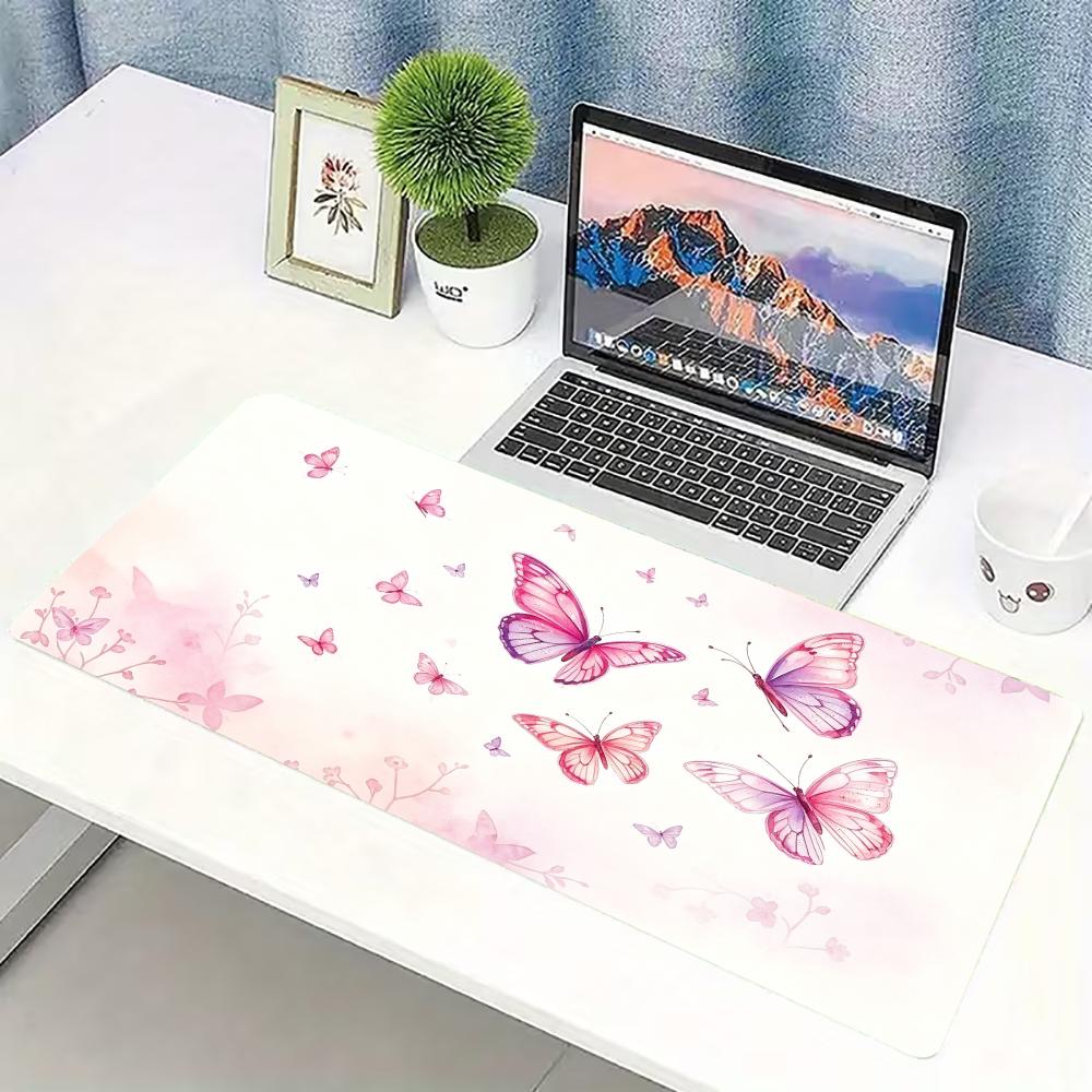 Watercolor Pink Butterfly Larg - Desk Setup Pc And Laptop review and price
