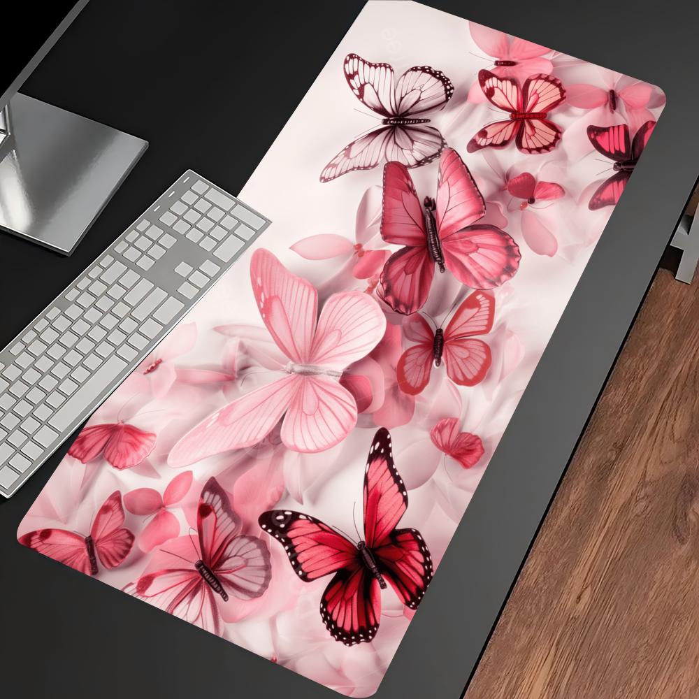Watercolor Pink Butterfly Larg - Desk Setup Pc And Laptop review and price