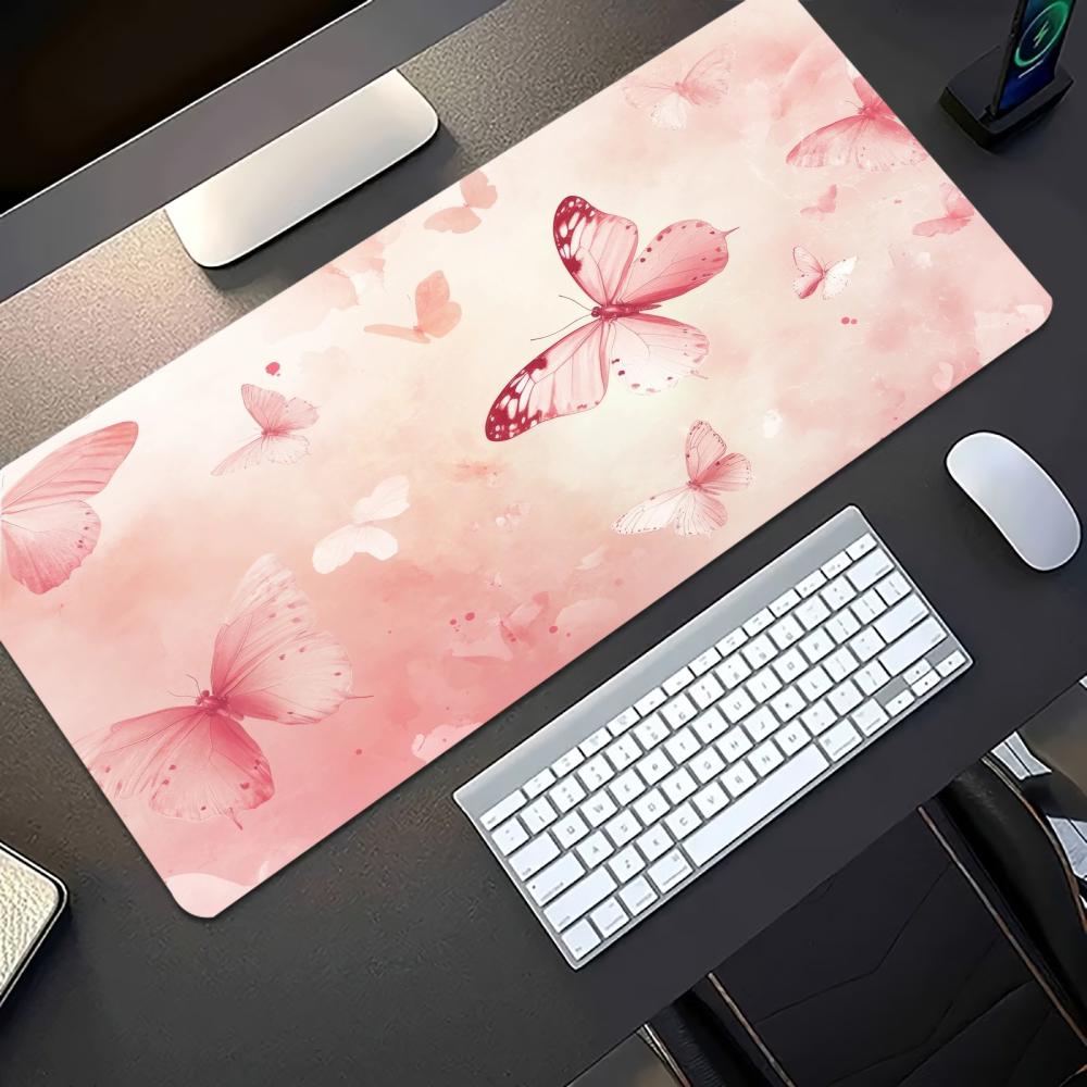 Watercolor Pink Butterfly Larg - Desk Setup Pc And Laptop review and price