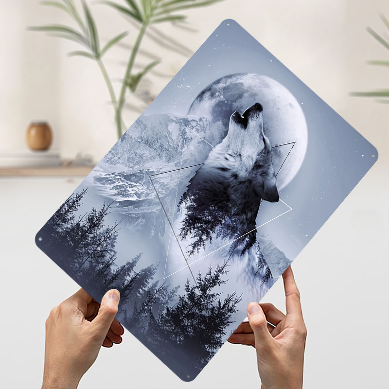 Howl With the Wolf Tin Poster  - Desk Setup Poster review and price