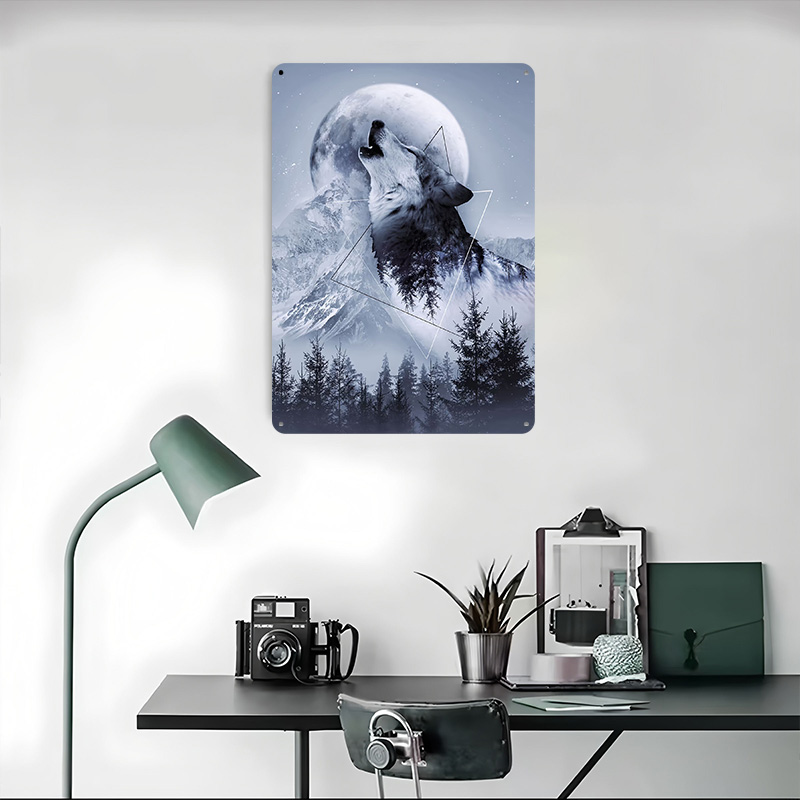 Howl With the Wolf Tin Poster  - Desk Setup Poster review and price