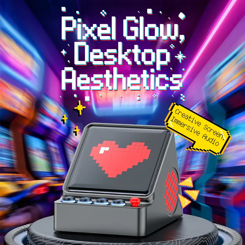 Retro Pixel Art Programmable L - Desk Setup With Speakers review and price