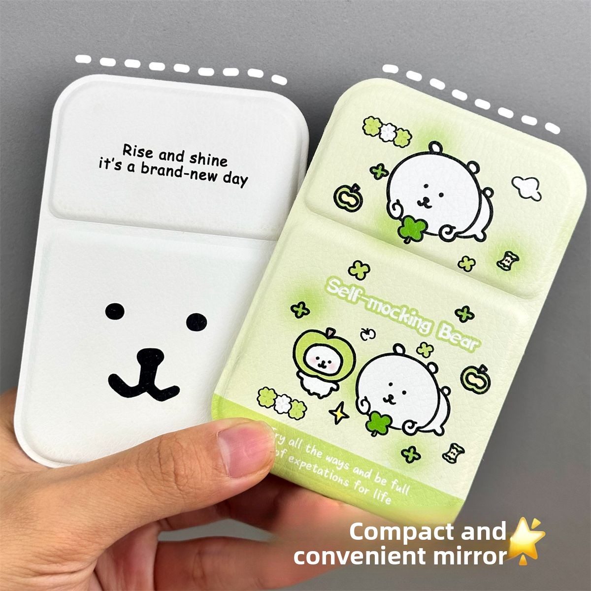 Nagano Bear Folding Mirror Sel - Desk Setup Kawaii review and price