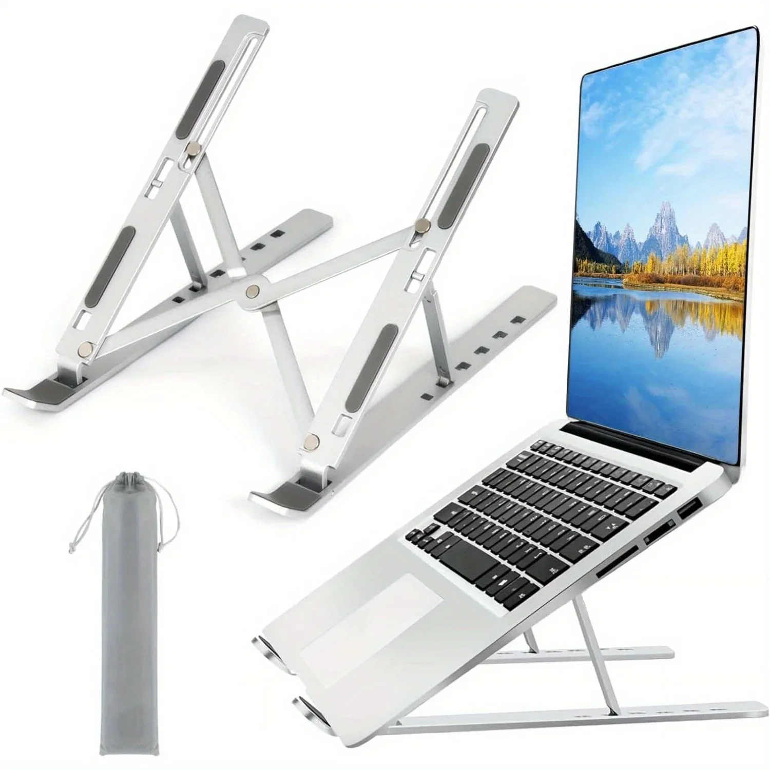 Foldable Aluminum Laptop Riser - Desk Setup Macbook review and price