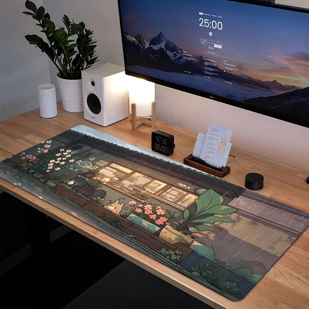Cozy Anime Street Extended Gam - Desk Setup Pc And Laptop review and price