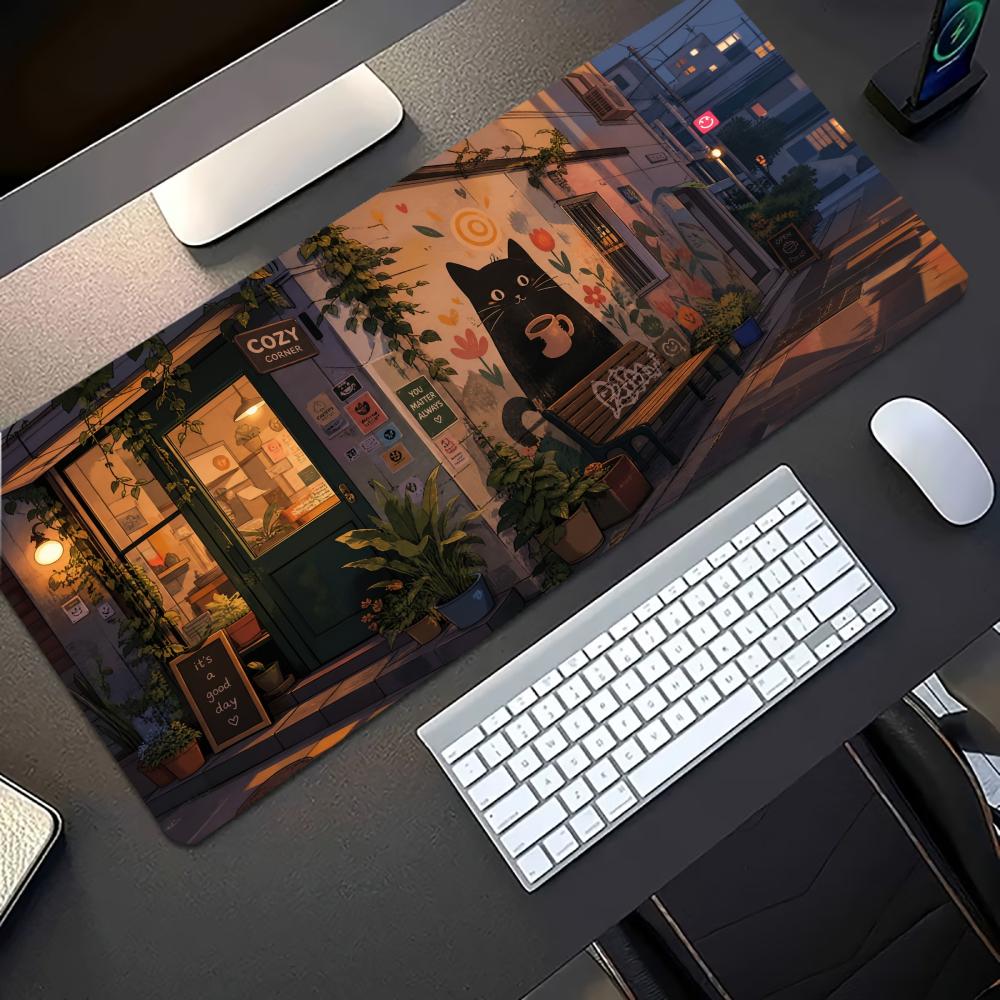 Cozy Anime Street Extended Gam - Desk Setup Pc And Laptop review and price