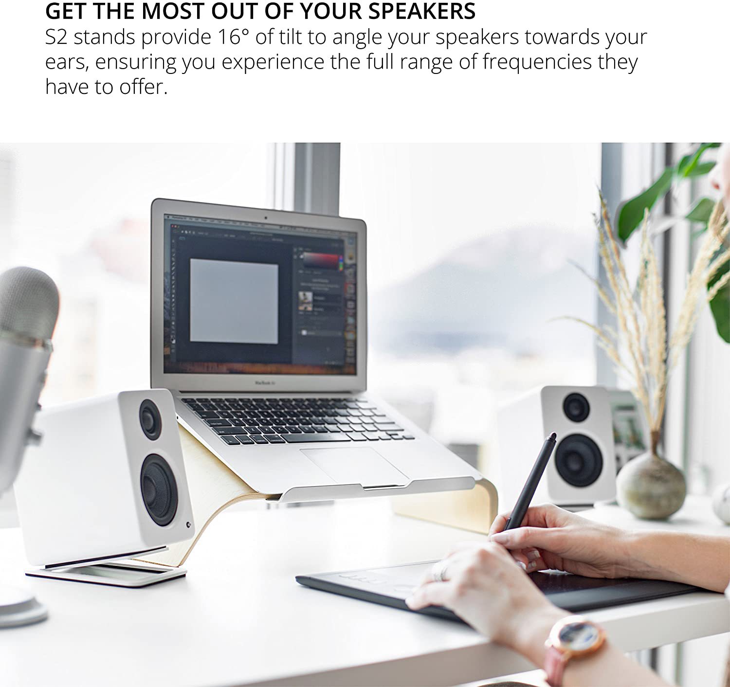2pcs Desktop Speaker Stands fo - Desk Setup With Speakers review and price