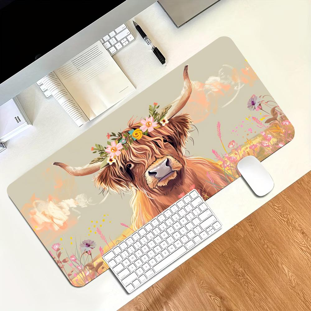 Vintage Highland Cow Floral Ga - Desk Setup Pc And Laptop review and price
