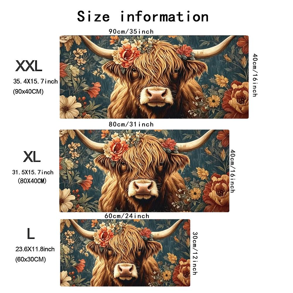 Vintage Highland Cow Floral Ga - Desk Setup Pc And Laptop review and price