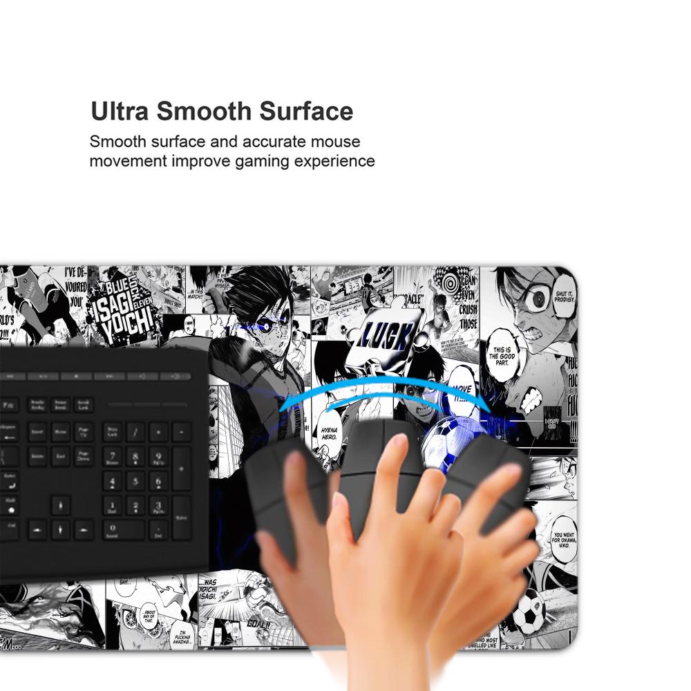 Black And White Anime Mouse Pa - Desk Setup Blue review and price