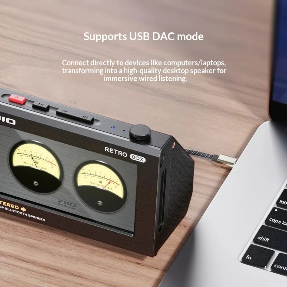 FiiO RETRO BOX Cassette Style  - Desk Setup With Speakers review and price