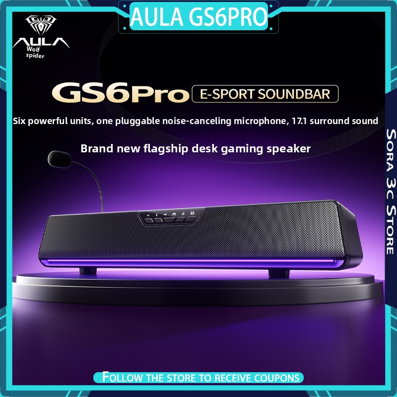 AULA GS6Pro Esports Speaker Bl - Desk Setup With Speakers review and price