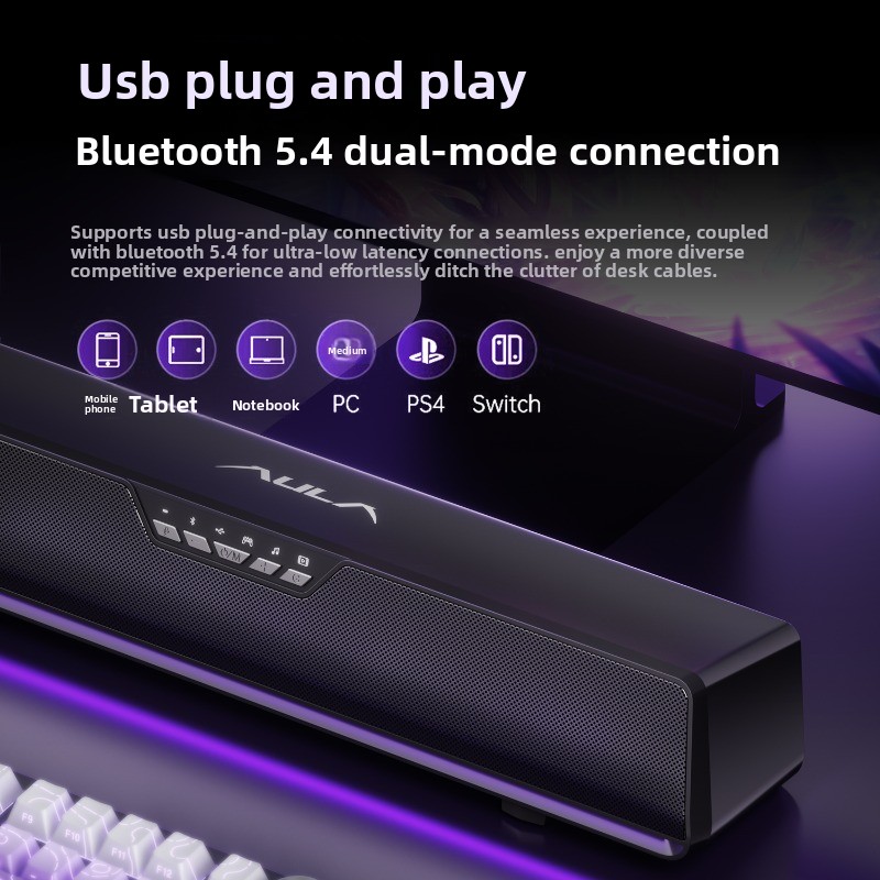 AULA GS6Pro Esports Speaker Bl - Desk Setup With Speakers review and price