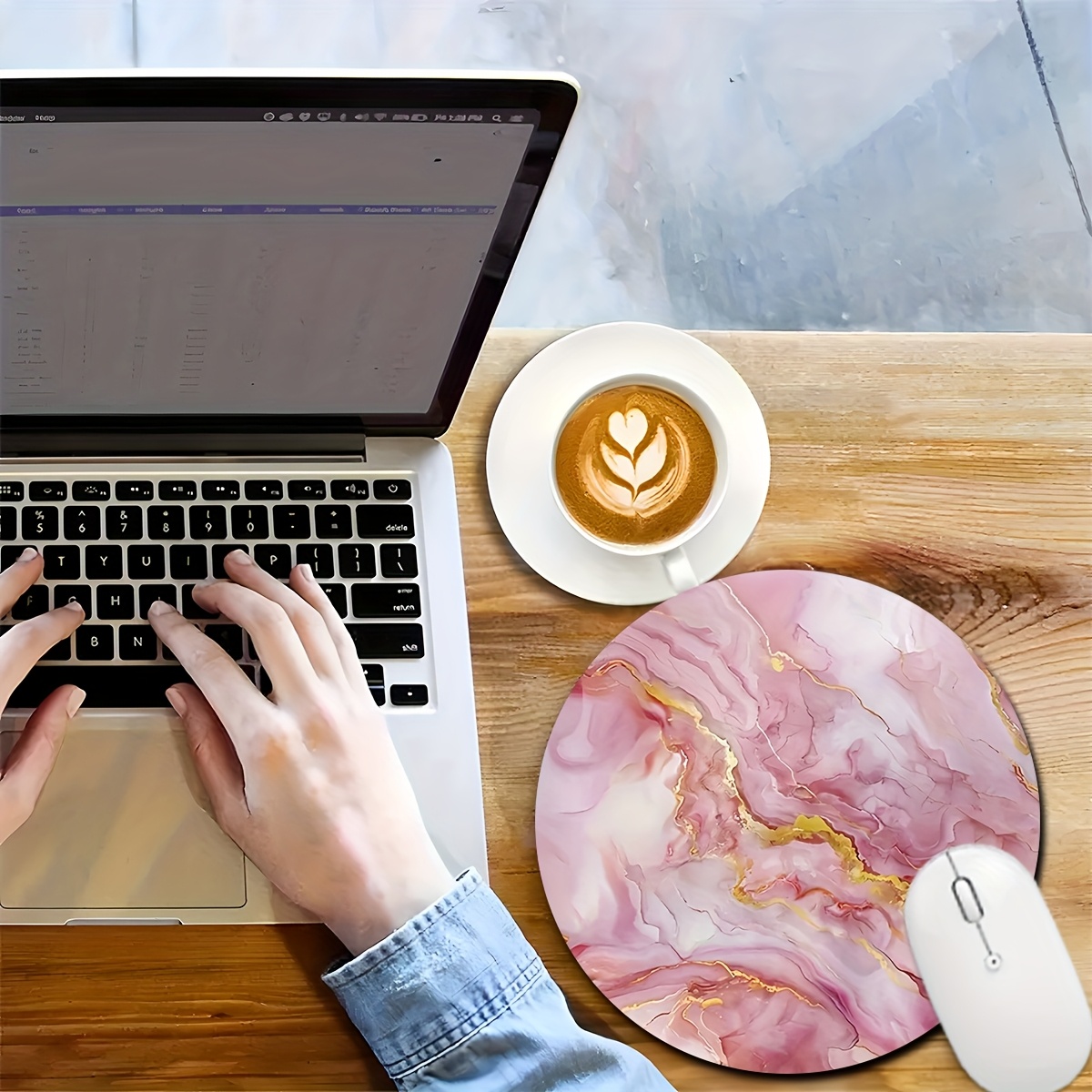 Pink Marble Mouse Pad PC Lapto - Desk Setup Pc And Laptop review and price