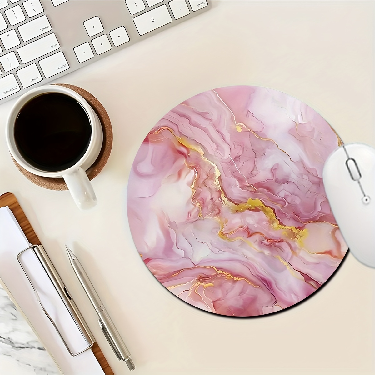 Pink Marble Mouse Pad PC Lapto - Desk Setup Pc And Laptop review and price