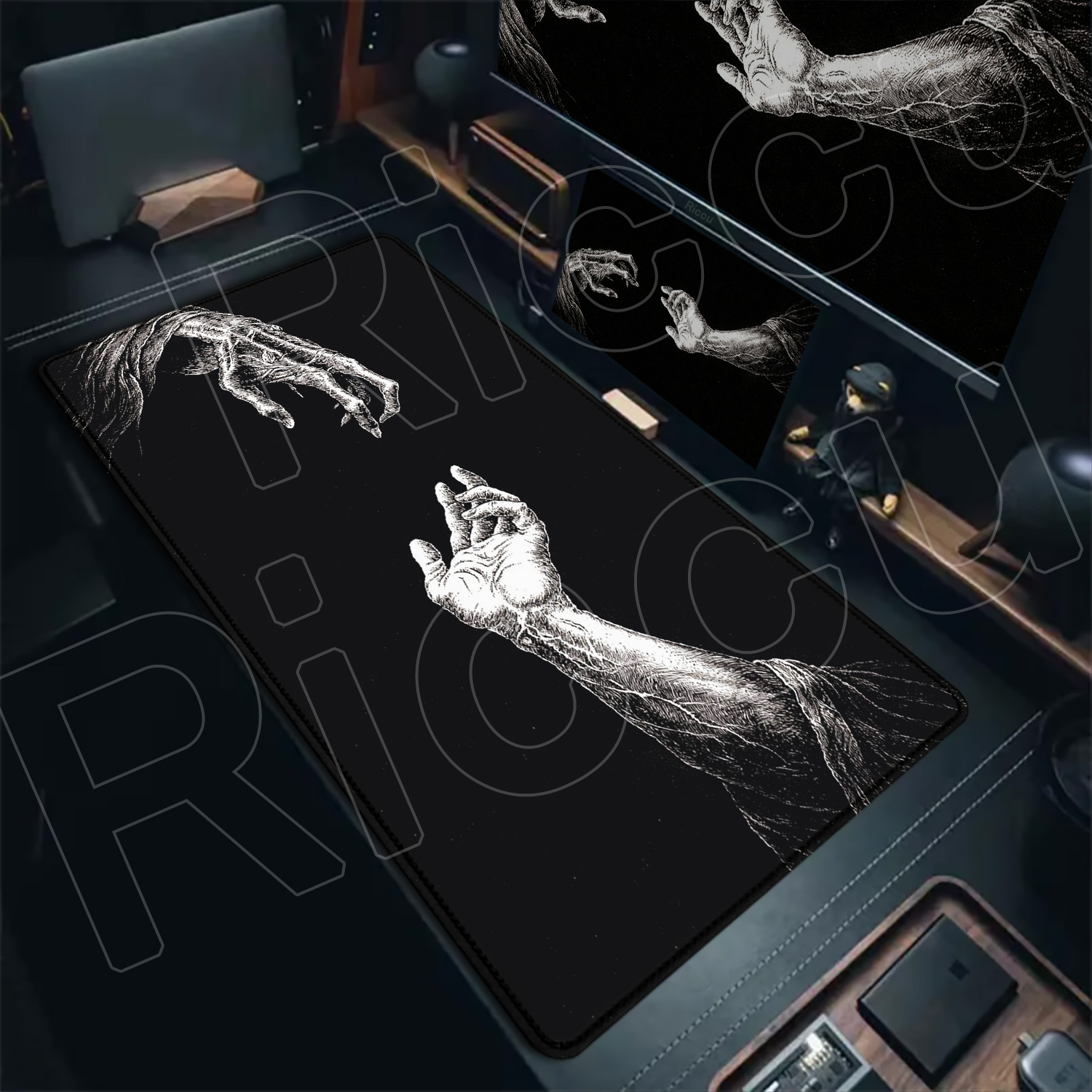 HD Large Black White XXL Gothi - Desk Setup Pc And Laptop review and price