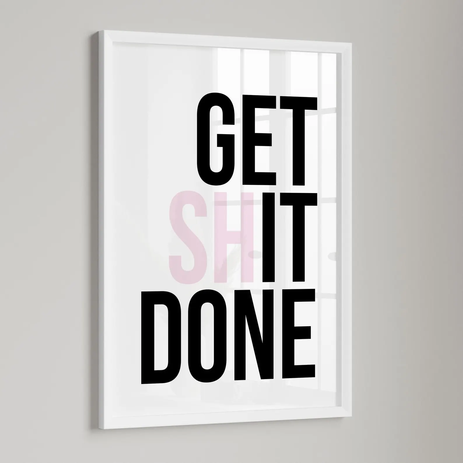 Get Shit Done, Office Art, Mot - Desk Setup Poster review and price