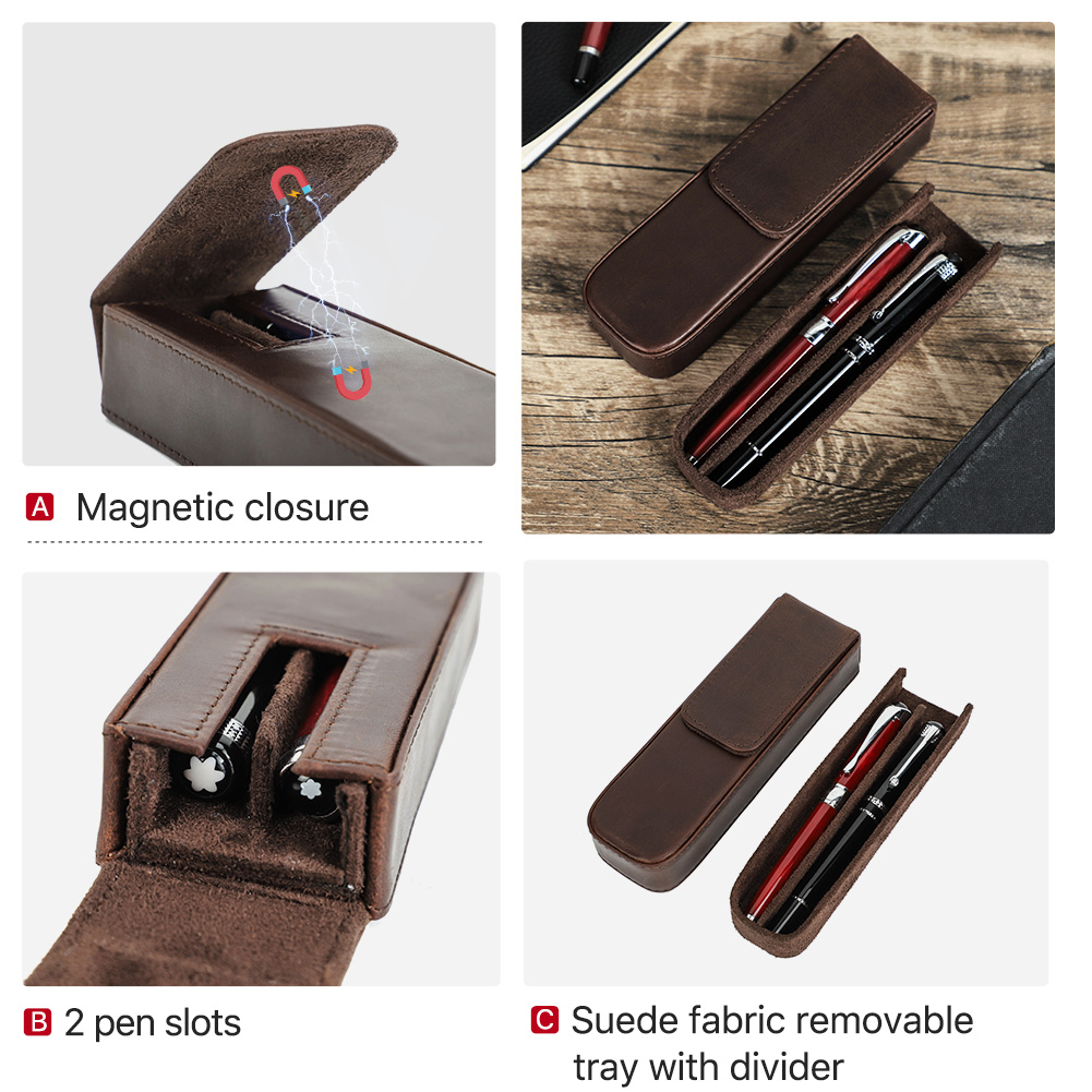 CONTACT'S FAMILY Leather 2 Slo - Pen Cup Magnetic review and price