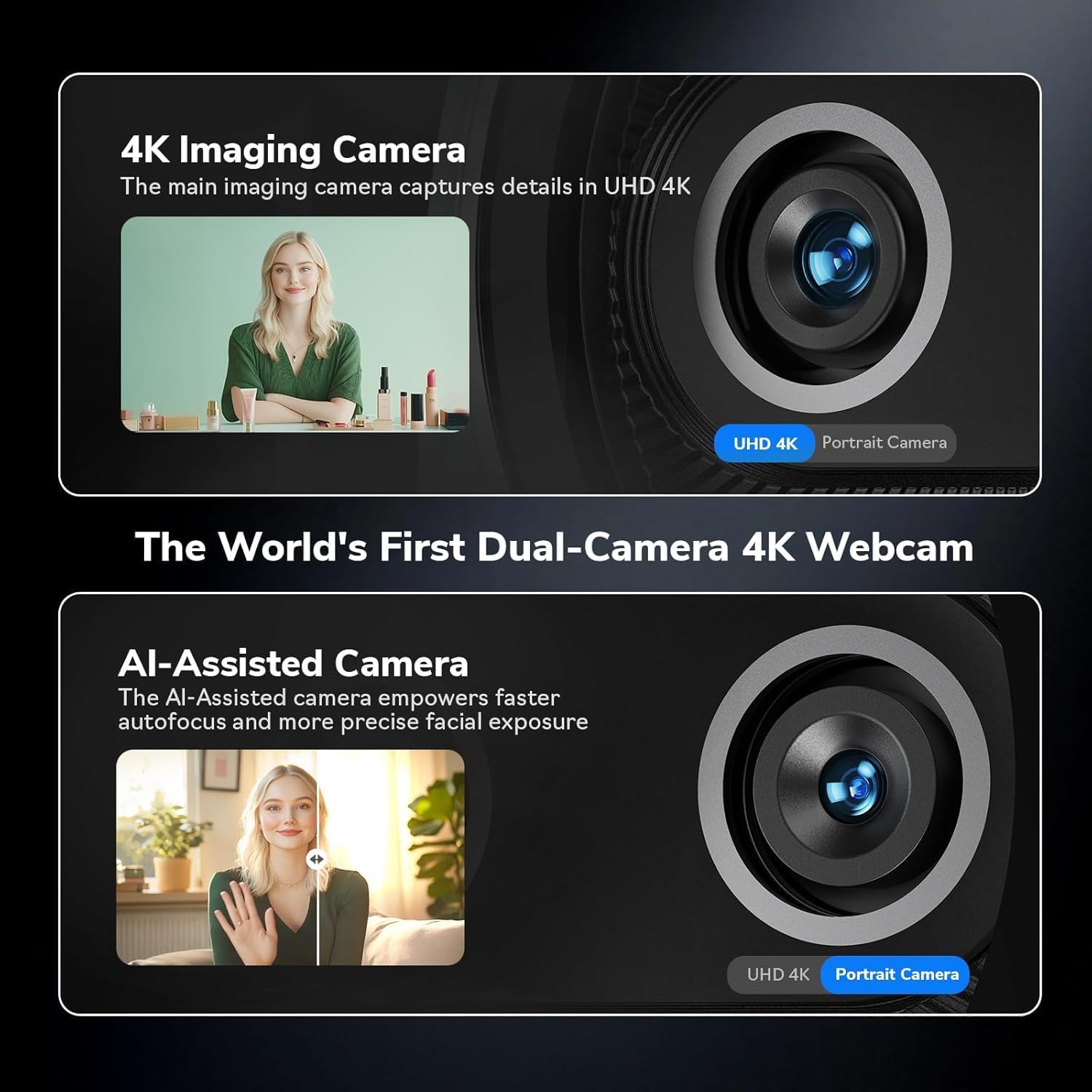 Webcam 4K EMEET Dual-Camera AI - Desk Setup Ai review and price