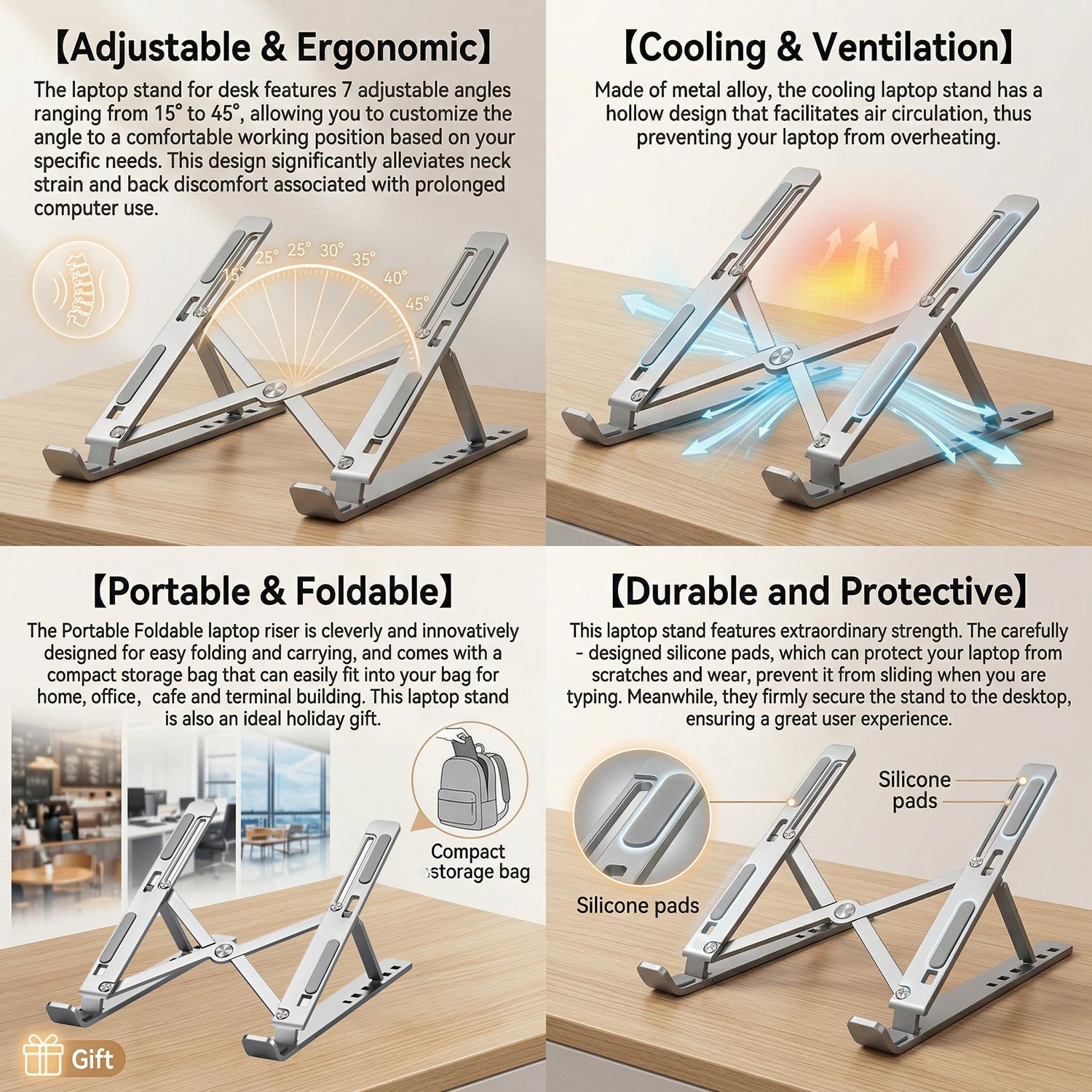 Metal Portable Foldable Laptop - Desk Setup Macbook review and price