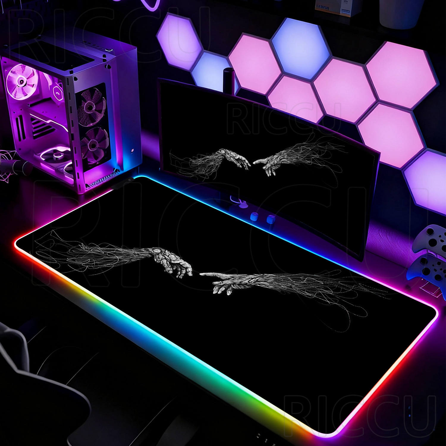 RGB XXL HD Large Black White G - Desk Setup Pc And Laptop review and price