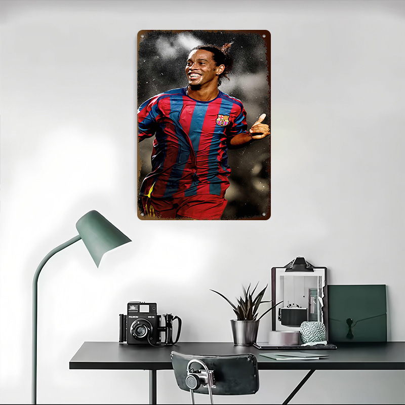 Ronaldinho Soccer Metal Poster - Desk Setup Poster review and price