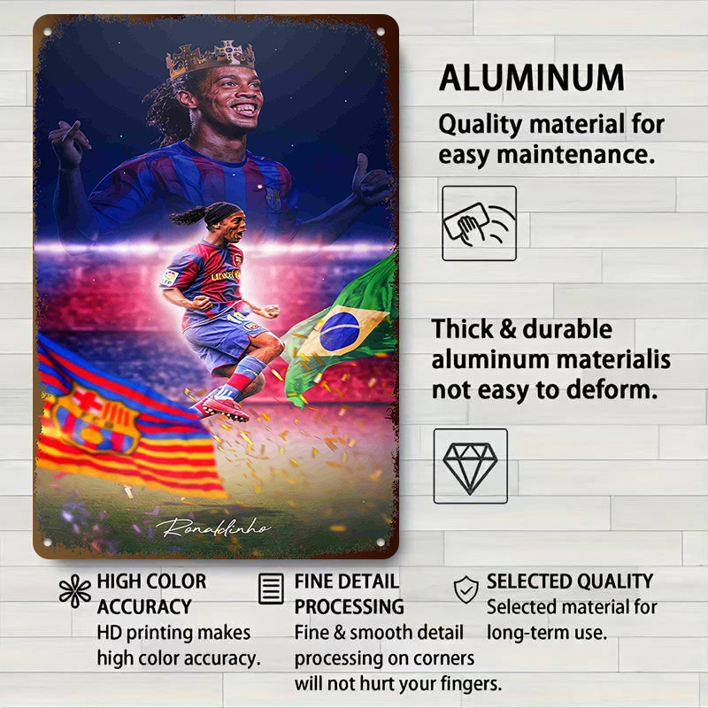 Ronaldinho Soccer Metal Poster - Desk Setup Poster review and price
