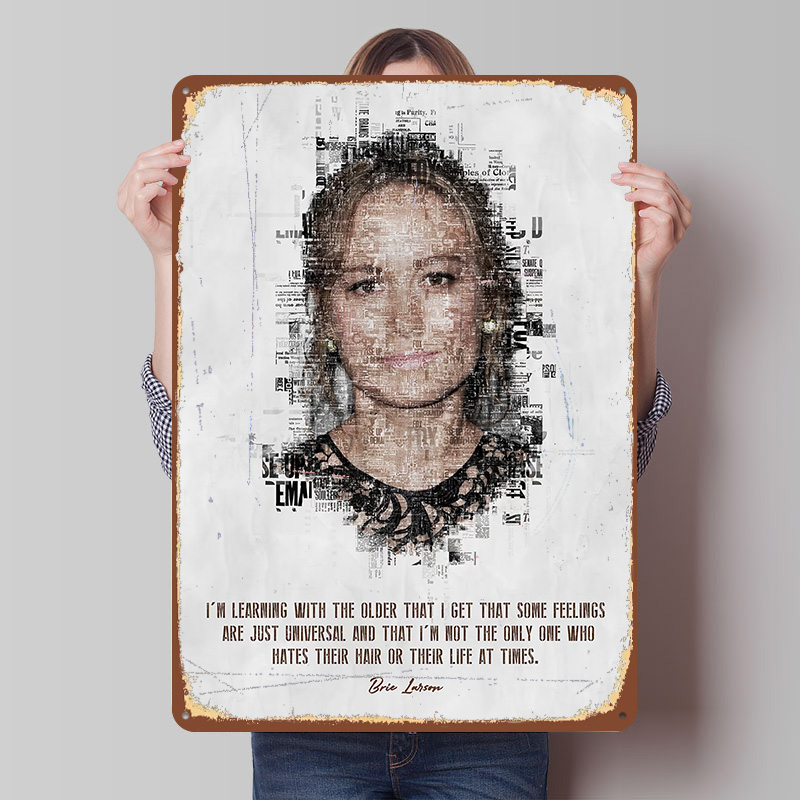 Brie Larson Quote Art Tin Post - Desk Setup Poster review and price