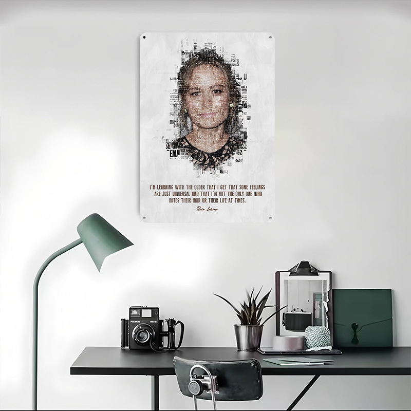 Brie Larson Quote Art Tin Post - Desk Setup Poster review and price